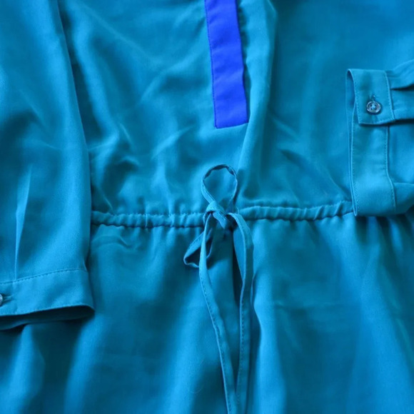 Teal lined 3/4  length sleeve dress - Picture 2 of 9